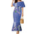 Hawaii Aloha Turtle Hibiscus and Leaves Family Matching Mermaid Dress and Hawaiian Shirt with Polynesian and Kakau Tattoos Denim Color - Polynesian Pride