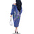 Hawaii Aloha Turtle Hibiscus and Leaves Family Matching Off The Shoulder Long Sleeve Dress and Hawaiian Shirt with Polynesian and Kakau Tattoos Denim Color - Polynesian Pride