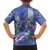 Hawaii Aloha Turtle Hibiscus and Leaves Family Matching Summer Maxi Dress and Hawaiian Shirt with Polynesian and Kakau Tattoos Denim Color - Polynesian Pride