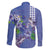 Hawaii Aloha Turtle Hibiscus and Leaves Family Matching Summer Maxi Dress and Hawaiian Shirt with Polynesian and Kakau Tattoos Denim Color - Polynesian Pride