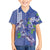Hawaii Aloha Turtle Hibiscus and Leaves Family Matching Summer Maxi Dress and Hawaiian Shirt with Polynesian and Kakau Tattoos Denim Color - Polynesian Pride