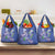 Hawaii Aloha Turtle Hibiscus and Leaves Grocery Bag with Polynesian and Kakau Tattoos Denim Color - Polynesian Pride