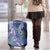 Hawaii Aloha Turtle Hibiscus and Leaves Luggage Cover with Polynesian and Kakau Tattoos Denim Color - Polynesian Pride