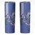 Hawaii Aloha Turtle Hibiscus and Leaves Skinny Tumbler with Polynesian and Kakau Tattoos Denim Color - Polynesian Pride