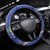 Hawaii Aloha Turtle Hibiscus and Leaves Steering Wheel Cover with Polynesian and Kakau Tattoos Denim Color - Polynesian Pride