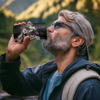 Hawaii Aloha Turtle Hibiscus and Leaves 4 in 1 Can Cooler Tumbler with Polynesian and Kakau Tattoos Black Color - Polynesian Pride