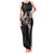 Hawaii Aloha Turtle Hibiscus and Leaves Family Matching Tank Maxi Dress and Hawaiian Shirt with Polynesian and Kakau Tattoos Black Color - Polynesian Pride