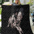 Hawaii Aloha Turtle Hibiscus and Leaves Quilt with Polynesian and Kakau Tattoos Black Color - Polynesian Pride