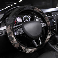 Hawaii Aloha Turtle Hibiscus and Leaves Steering Wheel Cover with Polynesian and Kakau Tattoos Black Color - Polynesian Pride