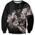 Hawaii Aloha Turtle Hibiscus and Leaves Sweatshirt with Polynesian and Kakau Tattoos Black Color - Polynesian Pride