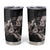 Hawaii Aloha Turtle Hibiscus and Leaves Tumbler Cup with Polynesian and Kakau Tattoos Black Color - Polynesian Pride