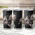 Hawaii Aloha Turtle Hibiscus and Leaves Tumbler Cup with Polynesian and Kakau Tattoos Black Color - Polynesian Pride