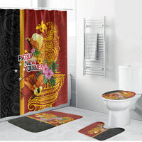 Papua New Guinea Independence Day Bathroom Set Birds-of-Paradise Melanesian Tattoos Tropical Plants