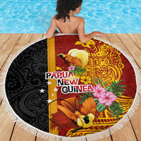 Papua New Guinea Independence Day Beach Blanket Birds-of-Paradise Melanesian Tattoos Tropical Plants