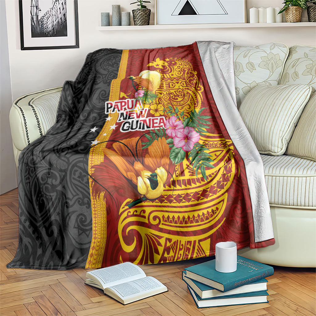 Papua New Guinea Independence Day Blanket Birds-of-Paradise Melanesian Tattoos Tropical Plants