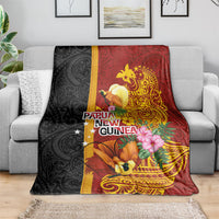 Papua New Guinea Independence Day Blanket Birds-of-Paradise Melanesian Tattoos Tropical Plants