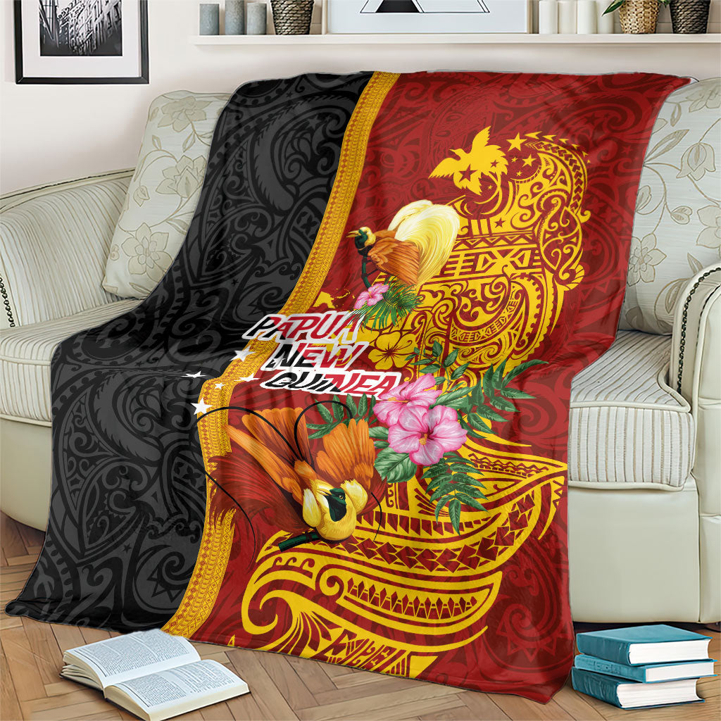 Papua New Guinea Independence Day Blanket Birds-of-Paradise Melanesian Tattoos Tropical Plants