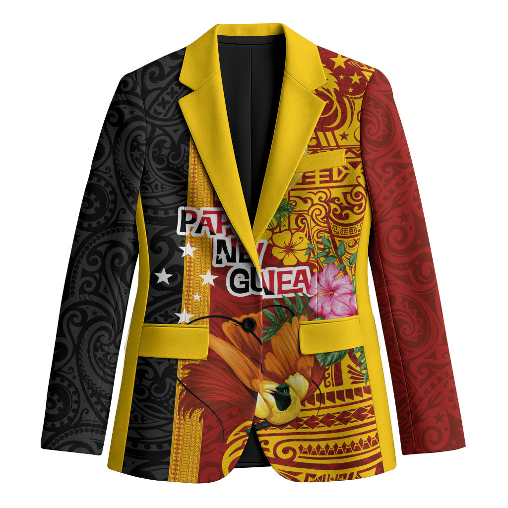 Papua New Guinea Independence Day Blazer Birds-of-Paradise Melanesian Tattoos Tropical Plants