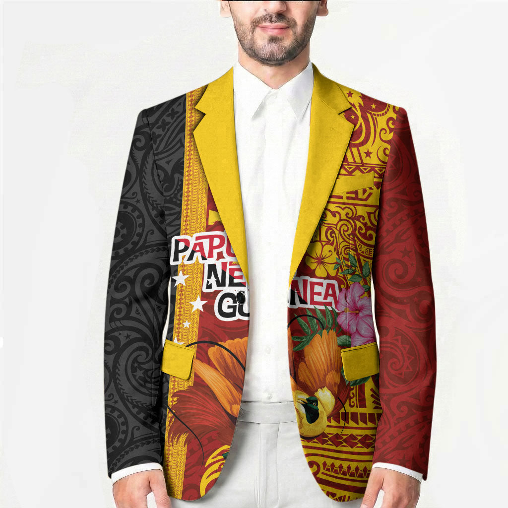 Papua New Guinea Independence Day Blazer Birds-of-Paradise Melanesian Tattoos Tropical Plants