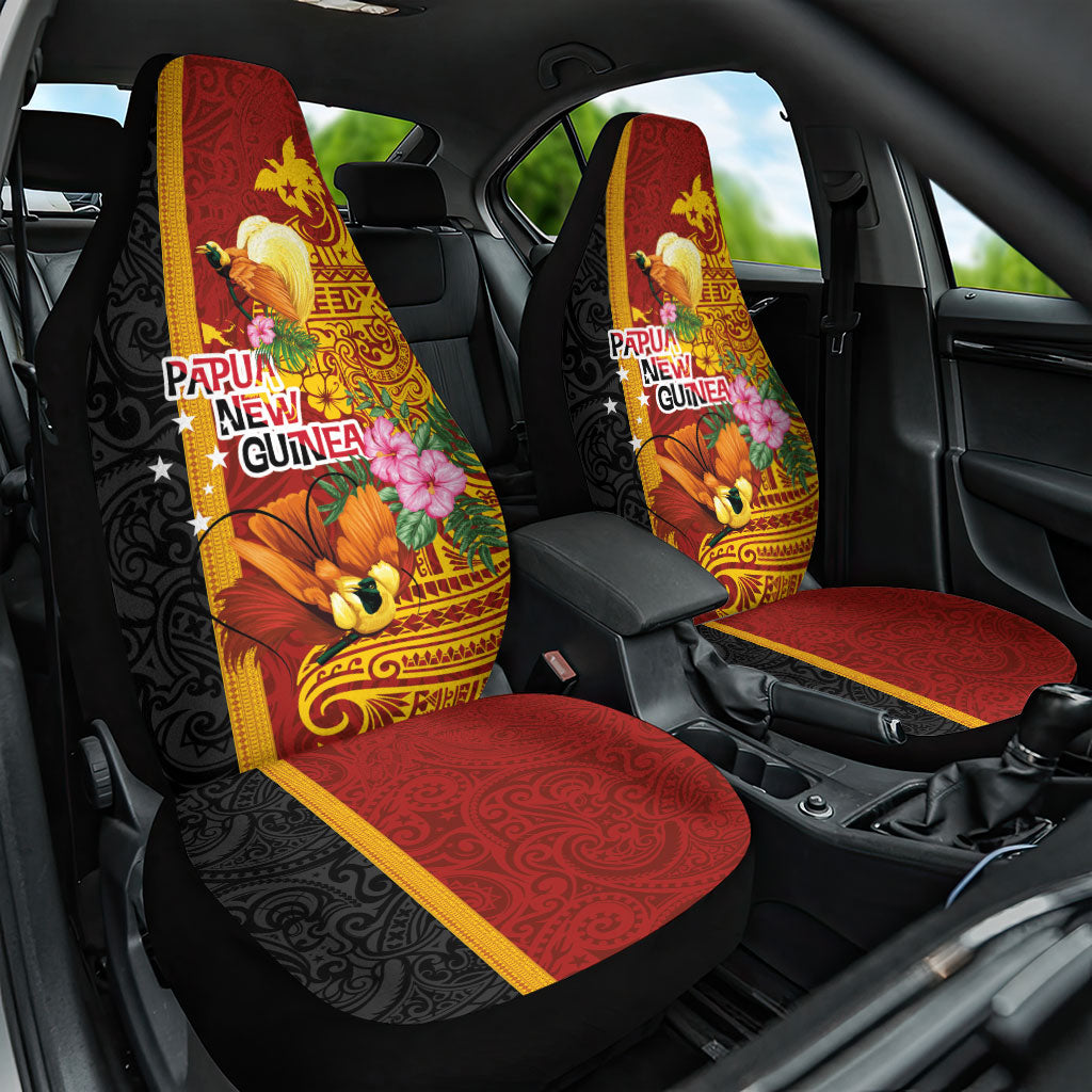 Papua New Guinea Independence Day Car Seat Cover Birds-of-Paradise Melanesian Tattoos Tropical Plants
