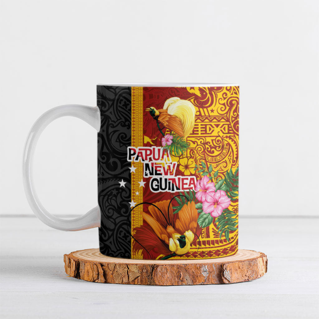 Papua New Guinea Independence Day Ceramic Mug Birds-of-Paradise Melanesian Tattoos Tropical Plants