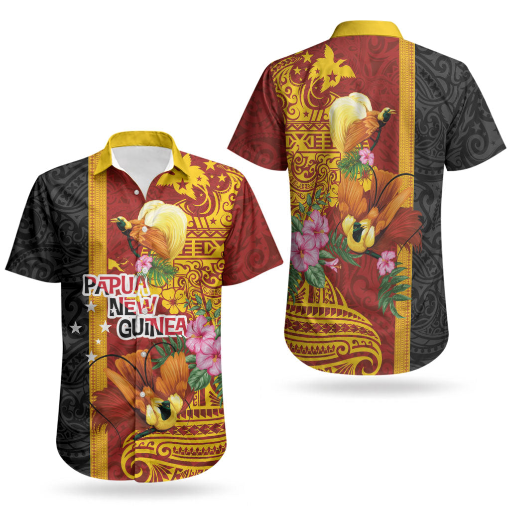 Papua New Guinea Independence Day Couples Matching Summer Maxi Dress and Hawaiian Shirt Birds-of-Paradise Melanesian Tattoos Tropical Plants