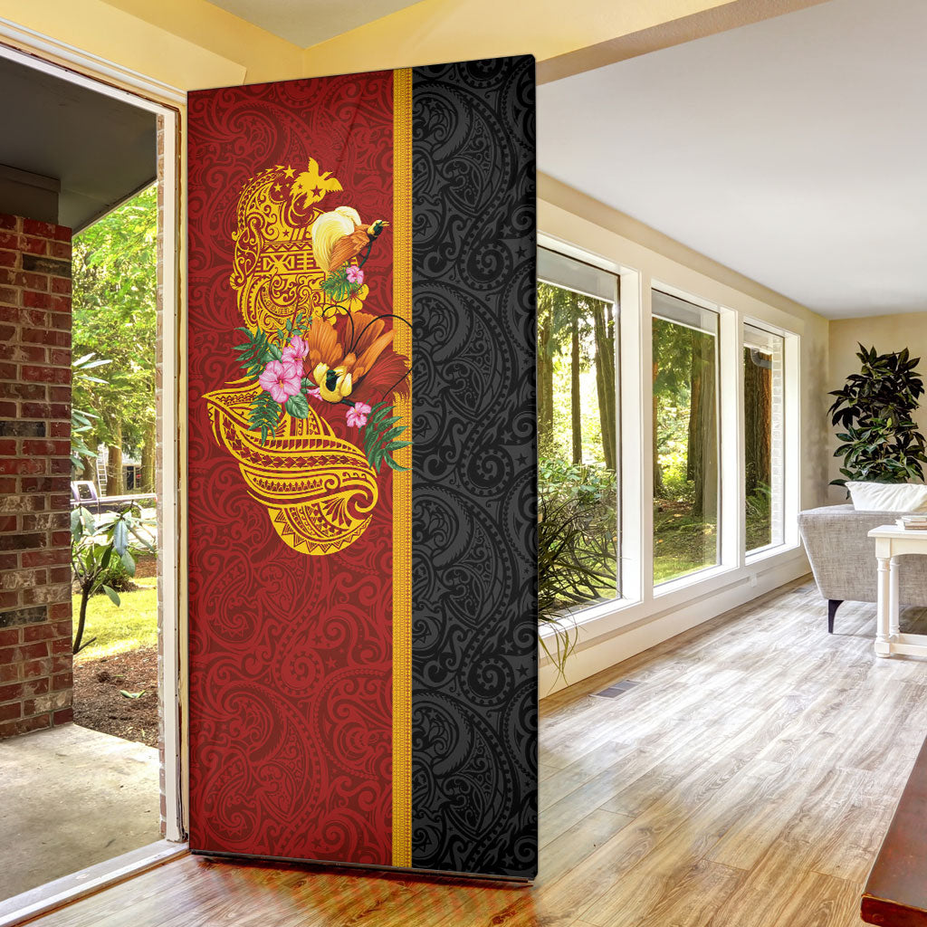 Papua New Guinea Independence Day Door Cover Birds-of-Paradise Melanesian Tattoos Tropical Plants