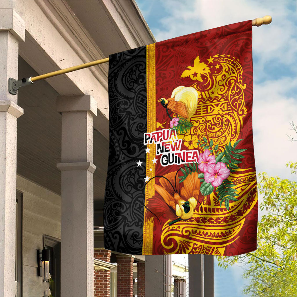 Papua New Guinea Independence Day Garden Flag Birds-of-Paradise Melanesian Tattoos Tropical Plants