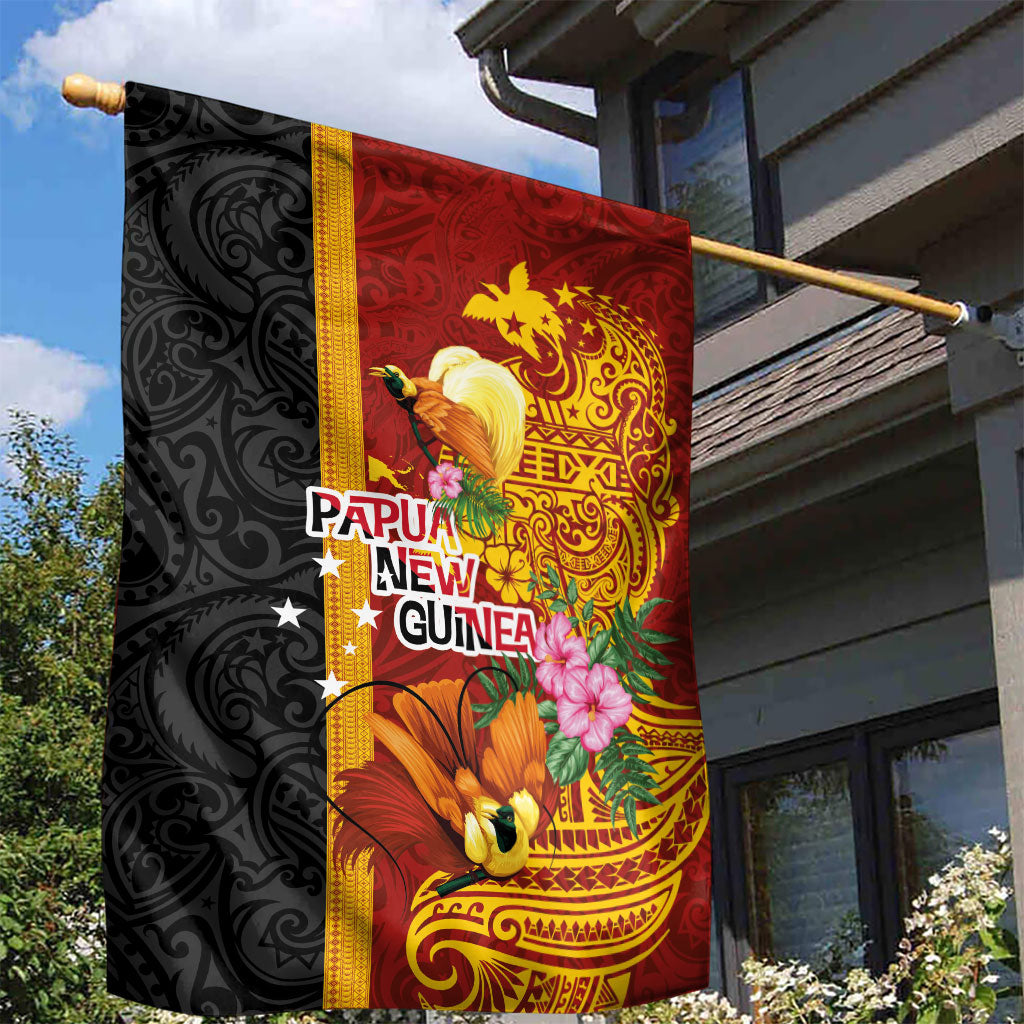 Papua New Guinea Independence Day Garden Flag Birds-of-Paradise Melanesian Tattoos Tropical Plants