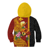 Papua New Guinea Independence Day Kid Hoodie Birds-of-Paradise Melanesian Tattoos Tropical Plants