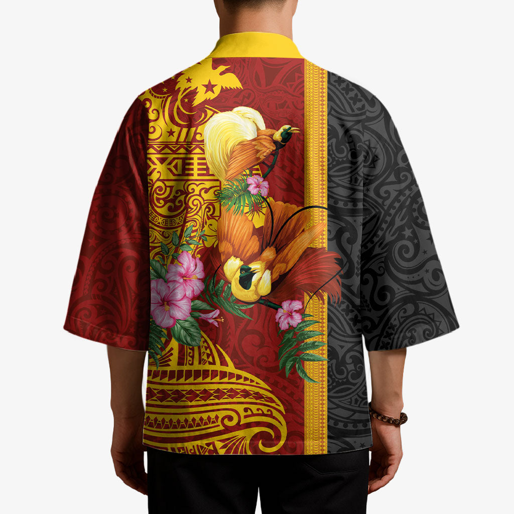 Papua New Guinea Independence Day Kimono Birds-of-Paradise Melanesian Tattoos Tropical Plants