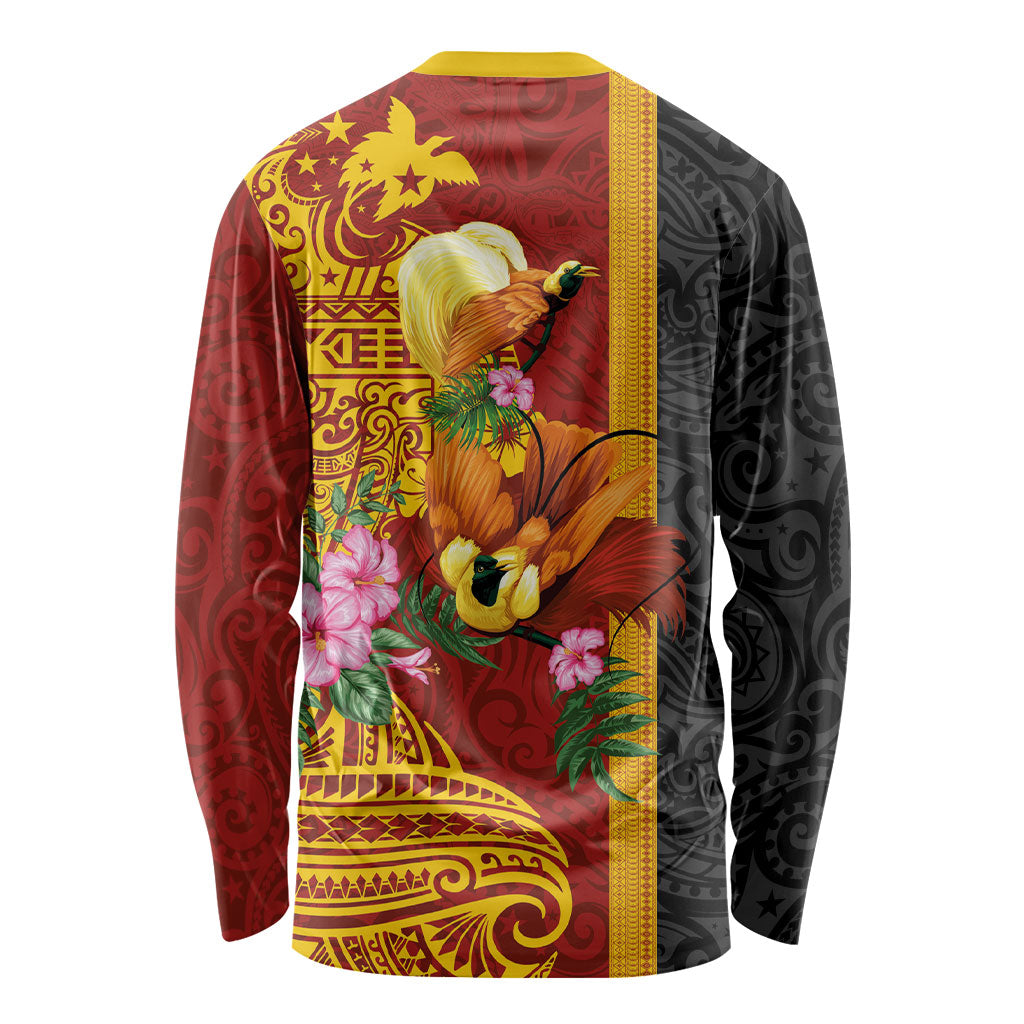Papua New Guinea Independence Day Long Sleeve Shirt Birds-of-Paradise Melanesian Tattoos Tropical Plants