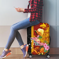 Papua New Guinea Independence Day Luggage Cover Birds-of-Paradise Melanesian Tattoos Tropical Plants