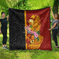 Papua New Guinea Independence Day Quilt Birds-of-Paradise Melanesian Tattoos Tropical Plants