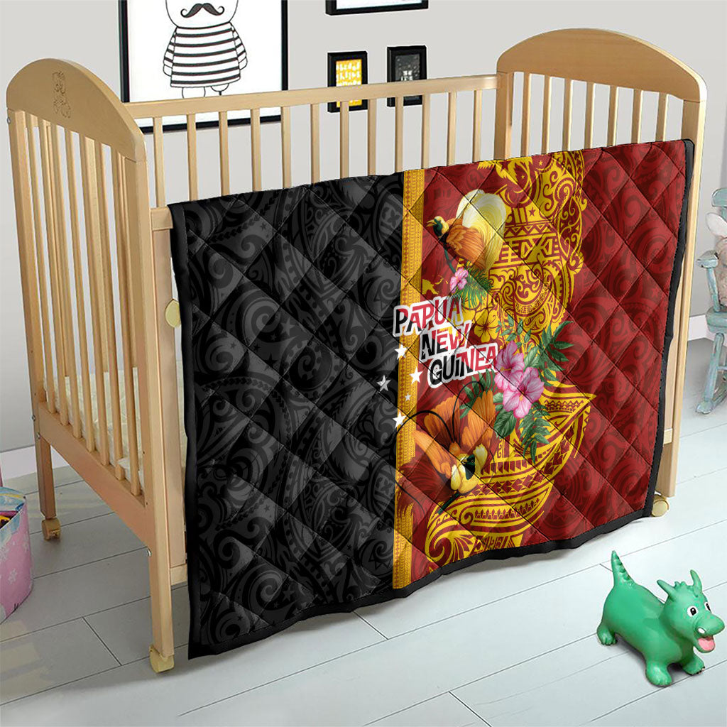 Papua New Guinea Independence Day Quilt Birds-of-Paradise Melanesian Tattoos Tropical Plants