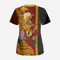 Papua New Guinea Independence Day Scrub Top Birds-of-Paradise Melanesian Tattoos Tropical Plants