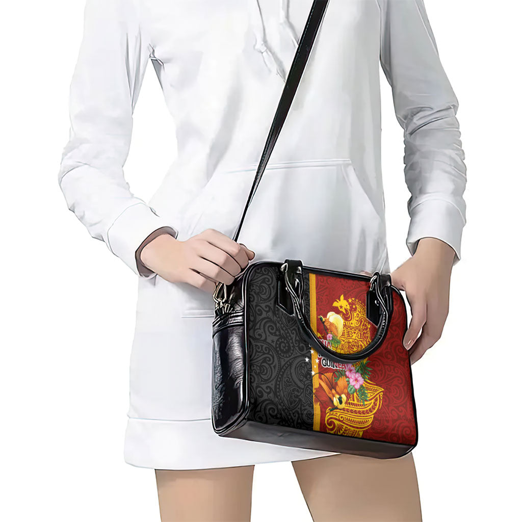 Papua New Guinea Independence Day Shoulder Handbag Birds-of-Paradise Melanesian Tattoos Tropical Plants