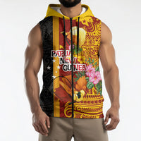 Papua New Guinea Independence Day Sleeveless Zip Hoodie Birds-of-Paradise Melanesian Tattoos Tropical Plants