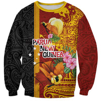 Papua New Guinea Independence Day Sweatshirt Birds-of-Paradise Melanesian Tattoos Tropical Plants