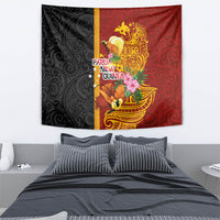 Papua New Guinea Independence Day Tapestry Birds-of-Paradise Melanesian Tattoos Tropical Plants