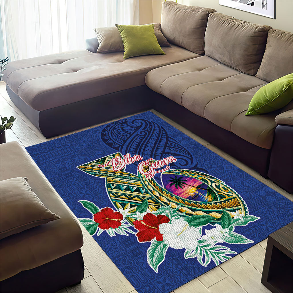 Guam Chamorro Area Rug Tribal Latte Stone and Seal Artwork Polynesian Patterns