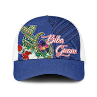 Guam Chamorro Baseball Net Cap Tribal Latte Stone and Seal Artwork Polynesian Patterns