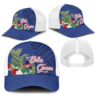 Guam Chamorro Baseball Net Cap Tribal Latte Stone and Seal Artwork Polynesian Patterns