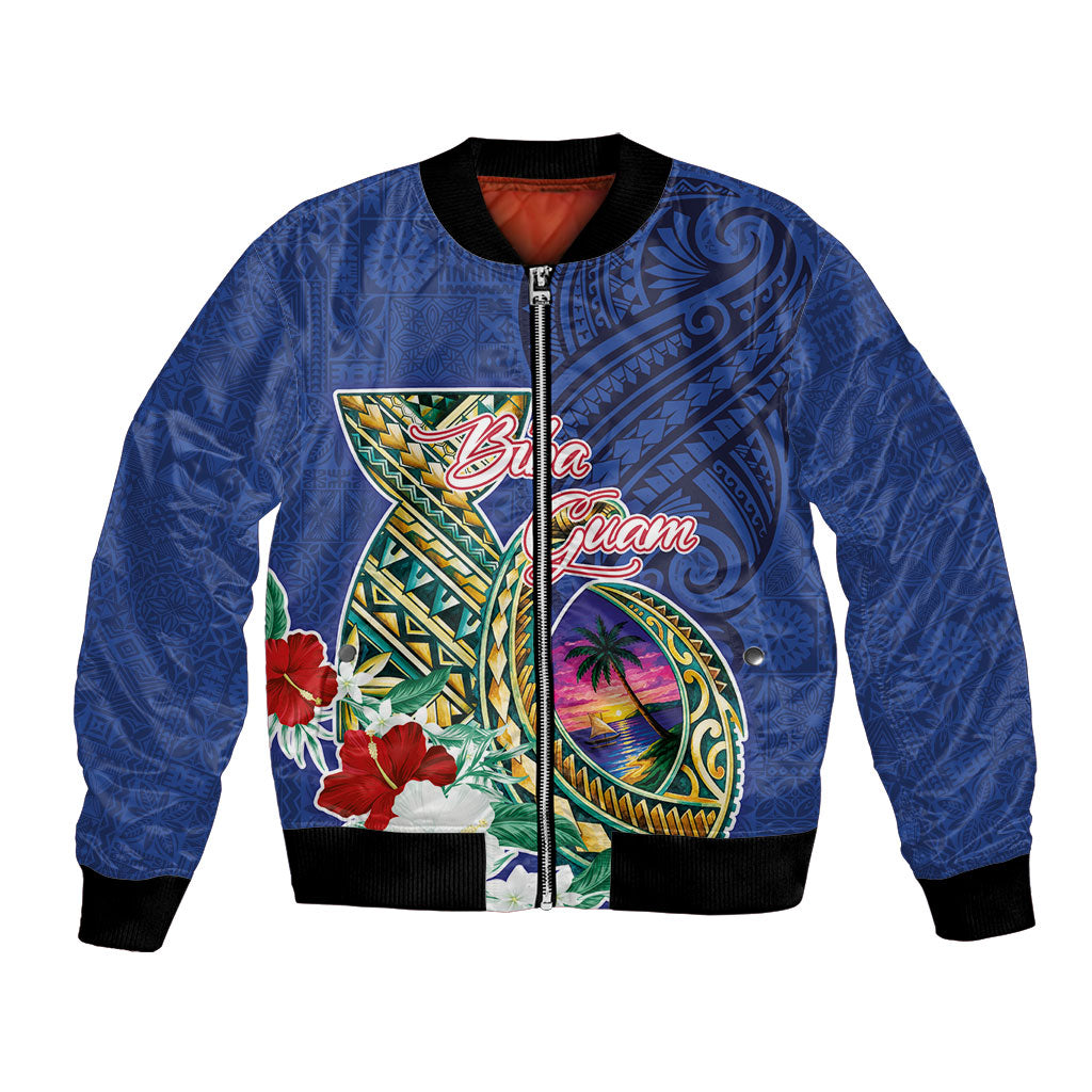 Guam Chamorro Bomber Jacket Tribal Latte Stone and Seal Artwork Polynesian Patterns LT03 Unisex Multicolor - Polynesian Pride