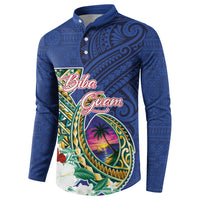 Guam Chamorro Button Sweatshirt Tribal Latte Stone and Seal Artwork Polynesian Patterns