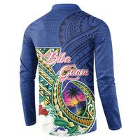 Guam Chamorro Button Sweatshirt Tribal Latte Stone and Seal Artwork Polynesian Patterns