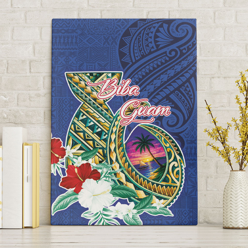 Guam Chamorro Canvas Wall Art Tribal Latte Stone and Seal Artwork Polynesian Patterns