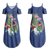 Guam Chamorro Couples Matching Summer Maxi Dress and Long Sleeve Button Shirt Tribal Latte Stone and Seal Artwork Polynesian Patterns