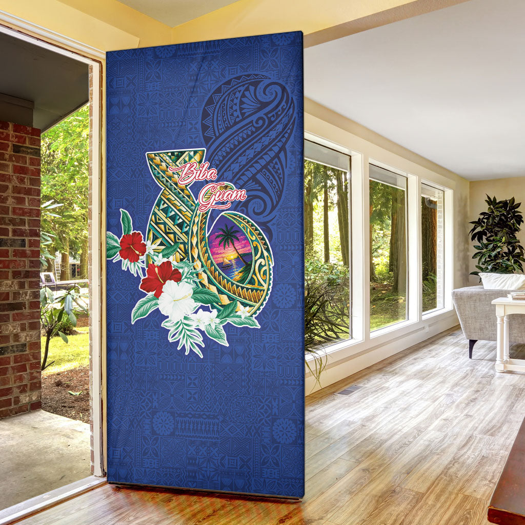Guam Chamorro Door Cover Tribal Latte Stone and Seal Artwork Polynesian Patterns