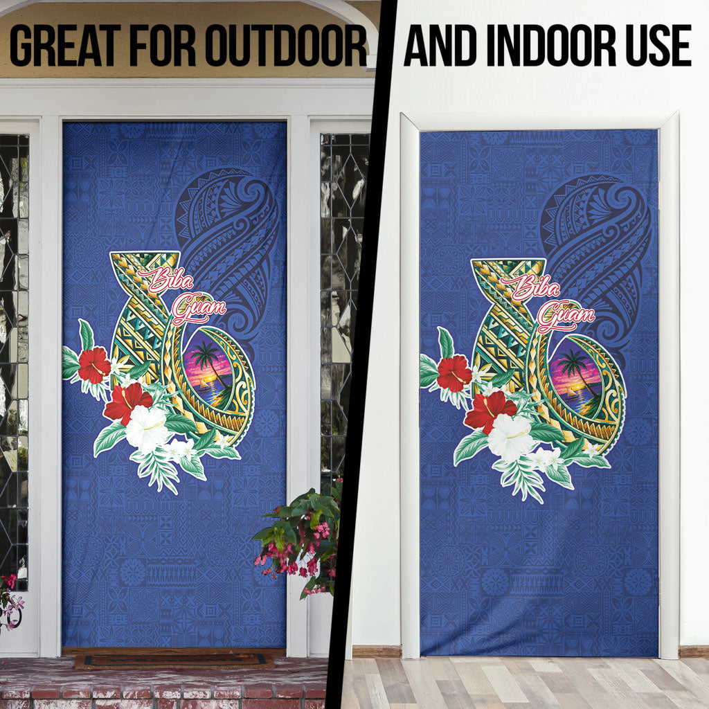 Guam Chamorro Door Cover Tribal Latte Stone and Seal Artwork Polynesian Patterns